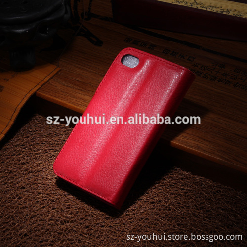 High Quality Leather Holster Card Wallet Flip Case Cover For IPhone 4 4S